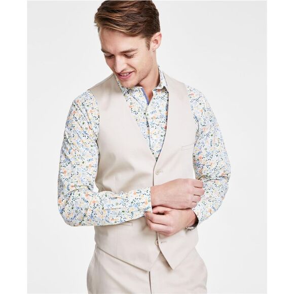 bar III Mens Solid Four Button Vest NWT
